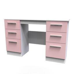 Ready Assembled 2 U Windsor 6 Drawer Kneehole Desk (Ready Assembled) in Dusty Pink - thumbnail 3