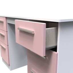 Ready Assembled 2 U Windsor 6 Drawer Kneehole Desk (Ready Assembled) in Dusty Pink - thumbnail 5