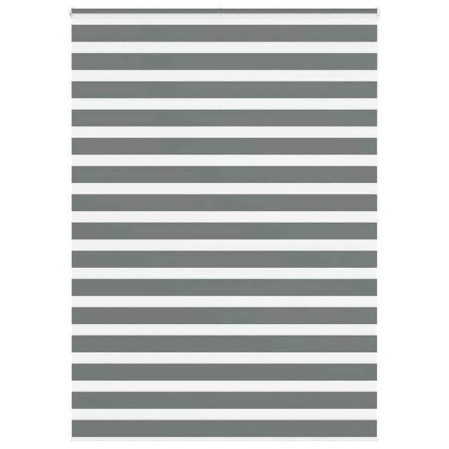 Berkfield Home Zebra Blind Dark Grey 155x200 cm Fabric Width 150.9 cm Polyester - image 1