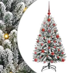 Berkfield Home Artificial Christmas Tree Green & White 120 cm PVC & Metal - thumbnail 2