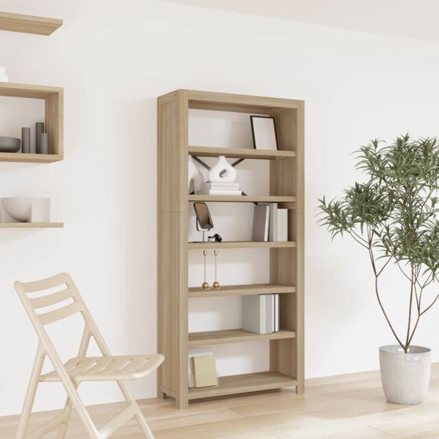 Berkfield Home 6-Tier Bookcase 80x30x170 cm Solid Wood Acacia in Brown - Size: 80 x 30 x 170 cm - image 1