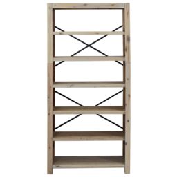 Berkfield Home 6-Tier Bookcase 80x30x170 cm Solid Wood Acacia in Brown - Size: 80 x 30 x 170 cm - thumbnail 3