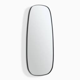 FurnitureboxUK Elodie Black Metal Large 120x50 Pebble Shape Wall Mirror - thumbnail 4