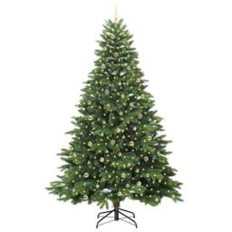 Berkfield Home Artificial Christmas Tree with 300 LEDs Green 240 cm PE & PVC - thumbnail 3