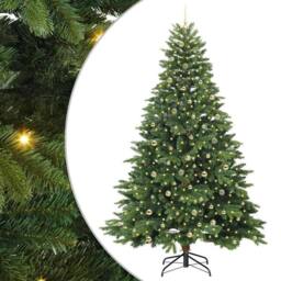 Berkfield Home Artificial Christmas Tree with 300 LEDs Green 240 cm PE & PVC - thumbnail 2