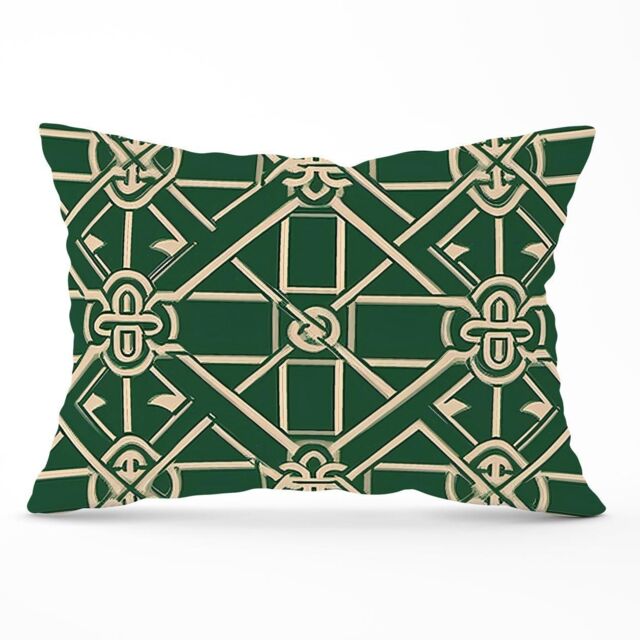 Warren Reed - Designer Green Lattice Design Cushions - Size: 60 cm x 60 cm - image 1