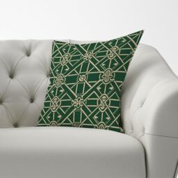 Warren Reed - Designer Green Lattice Design Cushions - Size: 60 cm x 60 cm - thumbnail 3