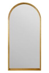 "MirrorOutlet Solid Oak Framed Arched Leaner / Wall Mirror 71"" X 35"" (180CM X 90CM) in Beige - Size: 1 Pack" - thumbnail 3