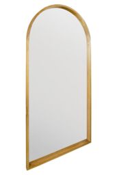 "MirrorOutlet Solid Oak Framed Arched Leaner / Wall Mirror 71"" X 35"" (180CM X 90CM) in Beige - Size: 1 Pack" - thumbnail 5