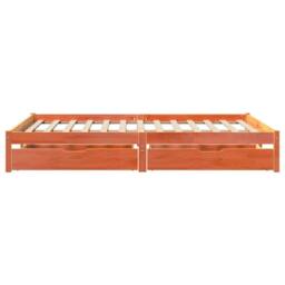 Berkfield Home Bed Frame without Mattress Wax Brown 150x200 cm King Size Solid Wood Pine - thumbnail 5