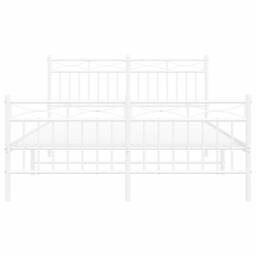 Berkfield Home Metal Bed Frame with Headboard & Footboard White 140x190 cm - thumbnail 5