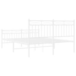 Berkfield Home Metal Bed Frame with Headboard & Footboard White 140x190 cm - thumbnail 7