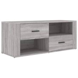 Berkfield Home TV Cabinet Grey Sonoma 100x35x40 cm Engineered Wood - Size: 100 x 35 x 40 cm - thumbnail 1