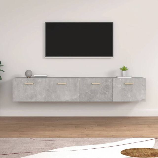 Berkfield Home Wall Cabinets 2 pcs Concrete Grey 100x36.5x35 cm Engineered Wood - image 1