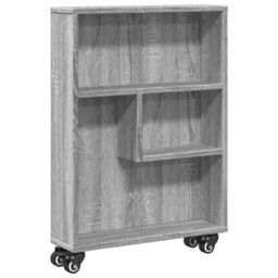 Berkfield Home Narrow Storage Trolley Grey Sonoma 48x13x68 cm Engineered Wood - Size: 48 x 13 x 68 cm - thumbnail 2