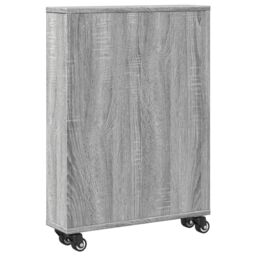Berkfield Home Narrow Storage Trolley Grey Sonoma 48x13x68 cm Engineered Wood - Size: 48 x 13 x 68 cm - thumbnail 6