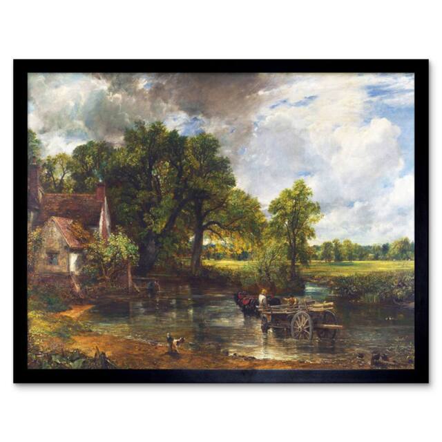 "Artery8 Constable The Hay Wain Landscape Painting 12x16"" Framed Wall Art Print in Green - Size: W12"" x H16""" - image 1