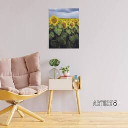 "Artery8 A Kansas sunflower field up close Highsmith Canvas Wall Art Print - Size: W18"" x H24""" - thumbnail 3
