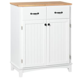 HOMCOM Modern Sideboard Kitchen Storage Cabinet Drawer Living Dining Room in White - thumbnail 2