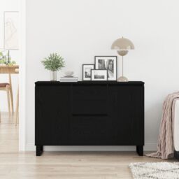 Berkfield Home Sideboard Black Oak 104x35x70 cm Engineered Wood - Size: 104 x 35 x 70 cm - thumbnail 4