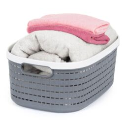 LIVIVO Plastic Cleaning Storage Basket in Grey - Size: Large