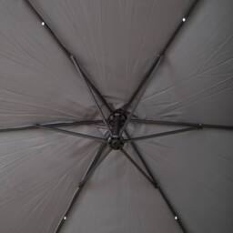 Samuel Alexander Grey Cantilever Lit Banana Garden Parasol, Crank Handle & Solar LEDs - thumbnail 6