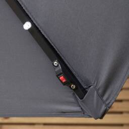 Samuel Alexander Grey Cantilever Lit Banana Garden Parasol, Crank Handle & Solar LEDs - thumbnail 9