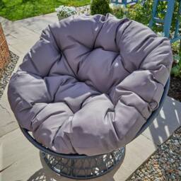 Home Source Rattan Egg Chair Garden Waterproof Cushion Outdoor Dark Grey - thumbnail 5