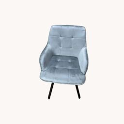 Interior Emporium Ltd 2x Swivel Dining Chairs, Padded Velvet Seat, Modern Kitchen, Rotatable Metal Leg ( Black ) - thumbnail 2