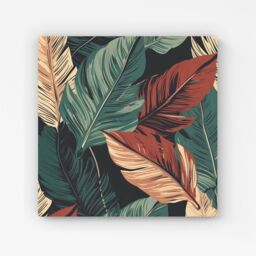 "Warren Reed - Designer Autumn Colour Leaves Canvas in Green - Size: W30"" x H30""" - thumbnail 1