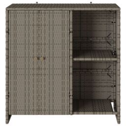 Berkfield Home Storage Cabinet Grey 100x36x102 cm Rattan - Size: 100 x 36 x 102 cm - thumbnail 5