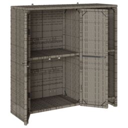 Berkfield Home Storage Cabinet Grey 100x36x102 cm Rattan - Size: 100 x 36 x 102 cm - thumbnail 4