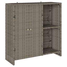 Berkfield Home Storage Cabinet Grey 100x36x102 cm Rattan - Size: 100 x 36 x 102 cm - thumbnail 2