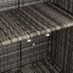Berkfield Home Storage Cabinet Grey 100x36x102 cm Rattan - Size: 100 x 36 x 102 cm - thumbnail 9