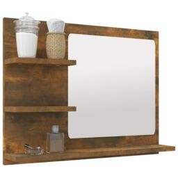 Berkfield Home Bathroom Mirror Smoked Oak 60x10.5x45 cm Engineered Wood in Brown - thumbnail 6