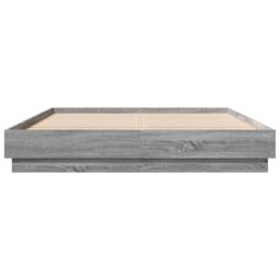Berkfield Home Bed Frame with LED without Mattress Grey Sonoma 160x200 cm - thumbnail 6