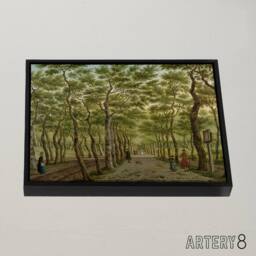 "Artery8 La Fargue Herepad In The Hague Framed Canvas Wall Art Print in Green - Size: W24"" x H32""" - thumbnail 2
