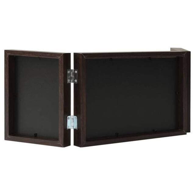 Berkfield Home Trifold Photo Frame Collage Dark Brown 28x18 cm+2x - Size: 28x18 cm - image 1