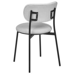 Wyld and Coco Set of 2 Grey Polyester Armless Dining Chairs with Metal Legs - thumbnail 6