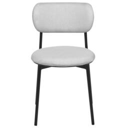 Wyld and Coco Set of 2 Grey Polyester Armless Dining Chairs with Metal Legs - thumbnail 5