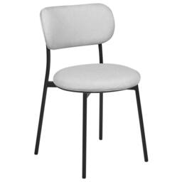 Wyld and Coco Set of 2 Grey Polyester Armless Dining Chairs with Metal Legs - thumbnail 3