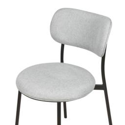 Wyld and Coco Set of 2 Grey Polyester Armless Dining Chairs with Metal Legs - thumbnail 7