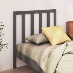 Berkfield Home Bed Headboard Grey 96x4x100 cm Solid Wood Pine - Size: 96 x 4 x 100 cm - thumbnail 2