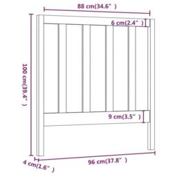 Berkfield Home Bed Headboard Grey 96x4x100 cm Solid Wood Pine - Size: 96 x 4 x 100 cm - thumbnail 6