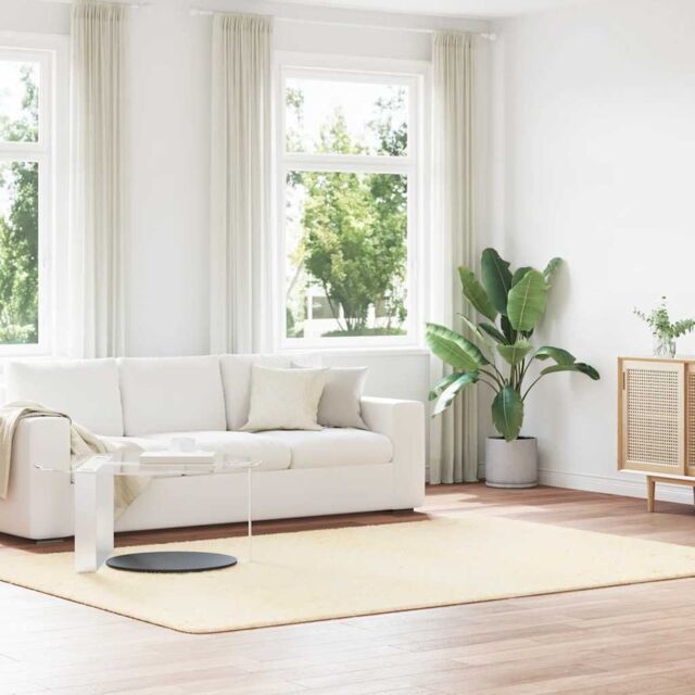 Berkfield Home Shaggy Rug High Pile NAVARRA Cream 200x290 cm Polyester - Size: Medium - image 1