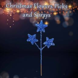 VFM e-Store Christmas Glitter Star Pick Decoration 38cm x 18cm Blue X 1 - Size: 38 cm x 18 cm - thumbnail 3