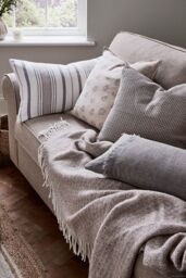 Murmur 'Lir' Linen Cushion in Grey - thumbnail 2