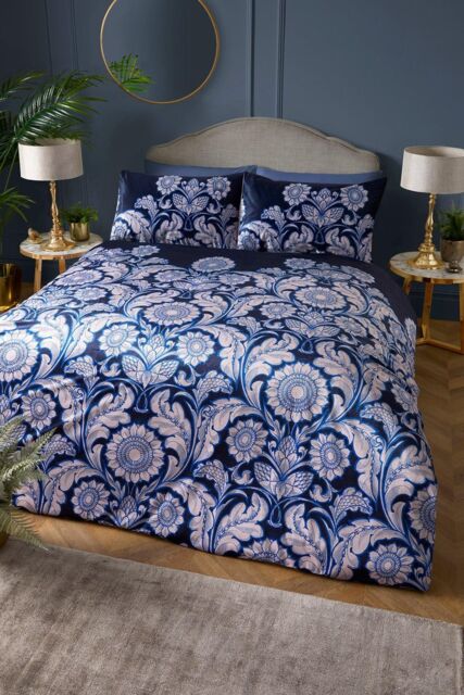 Laurence Llewelyn-Bowen 'Romilly' Floral Jacquard Duvet Cover Set in Blue - Size: King - image 1
