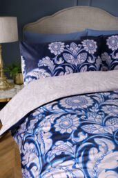 Laurence Llewelyn-Bowen 'Romilly' Floral Jacquard Duvet Cover Set in Blue - Size: King - thumbnail 2