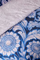 Laurence Llewelyn-Bowen 'Romilly' Floral Jacquard Duvet Cover Set in Blue - Size: King - thumbnail 3